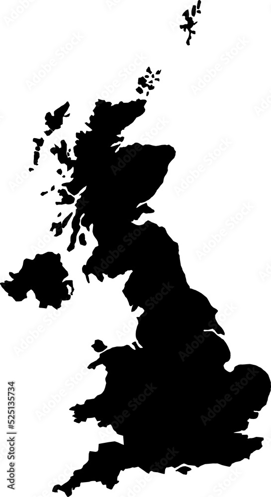 Europe United Kingdom map vector map.Hand drawn minimalism style.