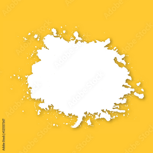 White watercolor cloud on yellow background for design. Vector illustration