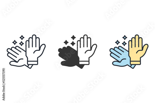 Gloves icons  symbol vector elements for infographic web