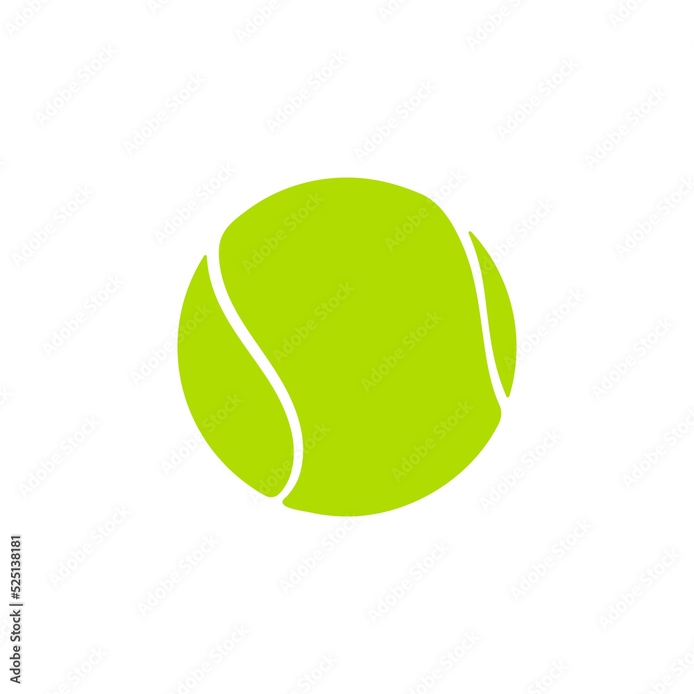 Vector green tennis ball collection Isolated on white background.