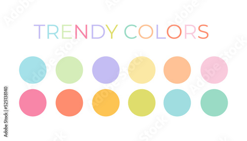 Trendy pastel palette colors. Cool nft colors for illustration