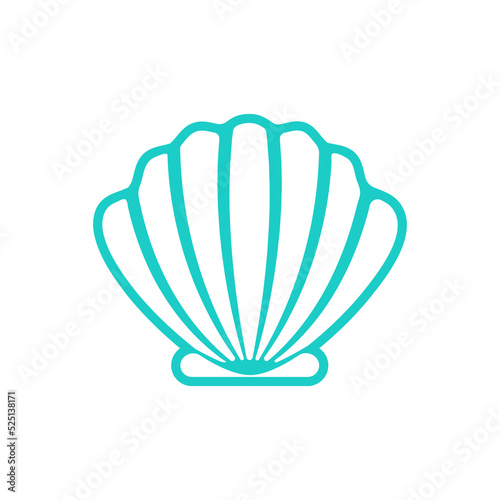 Sea Shell Vector Silhouette Isolated on white background.