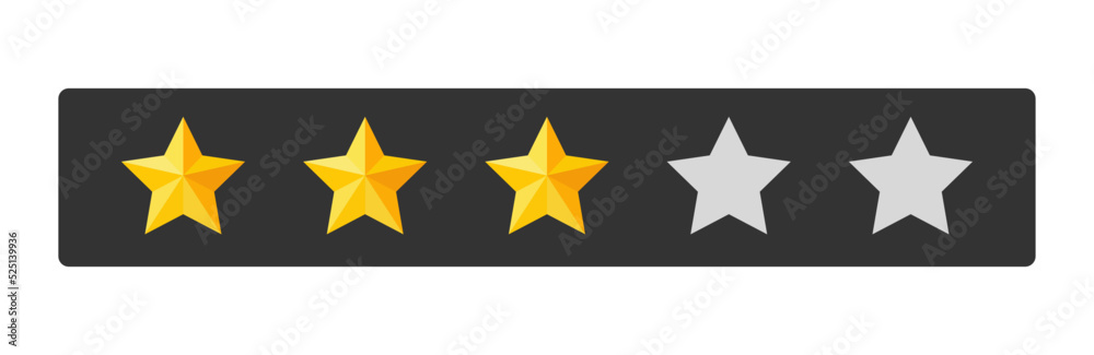 Obraz premium Three stars rating button