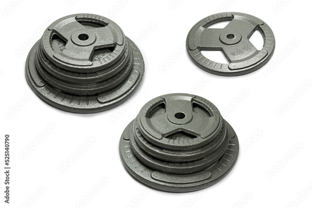 Weight plates isolated on a white background. Weight plates isolated on a white background.