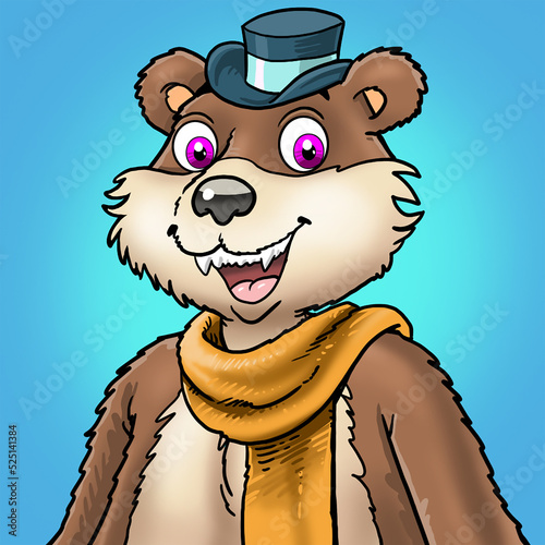 a bear mascot looking at you