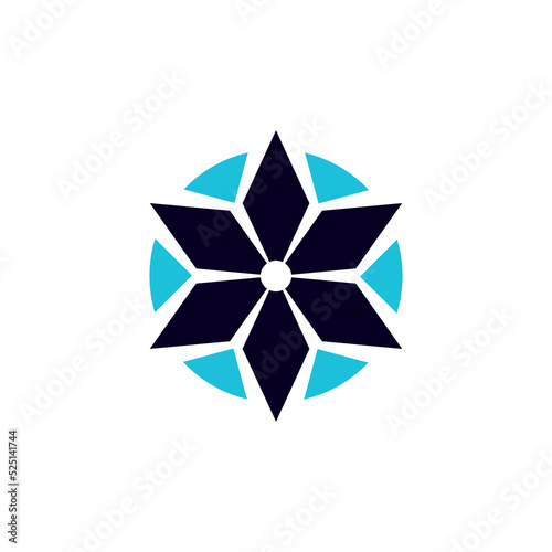 Decorative symbol concept in blue color. Minimalist symbol design for a company.