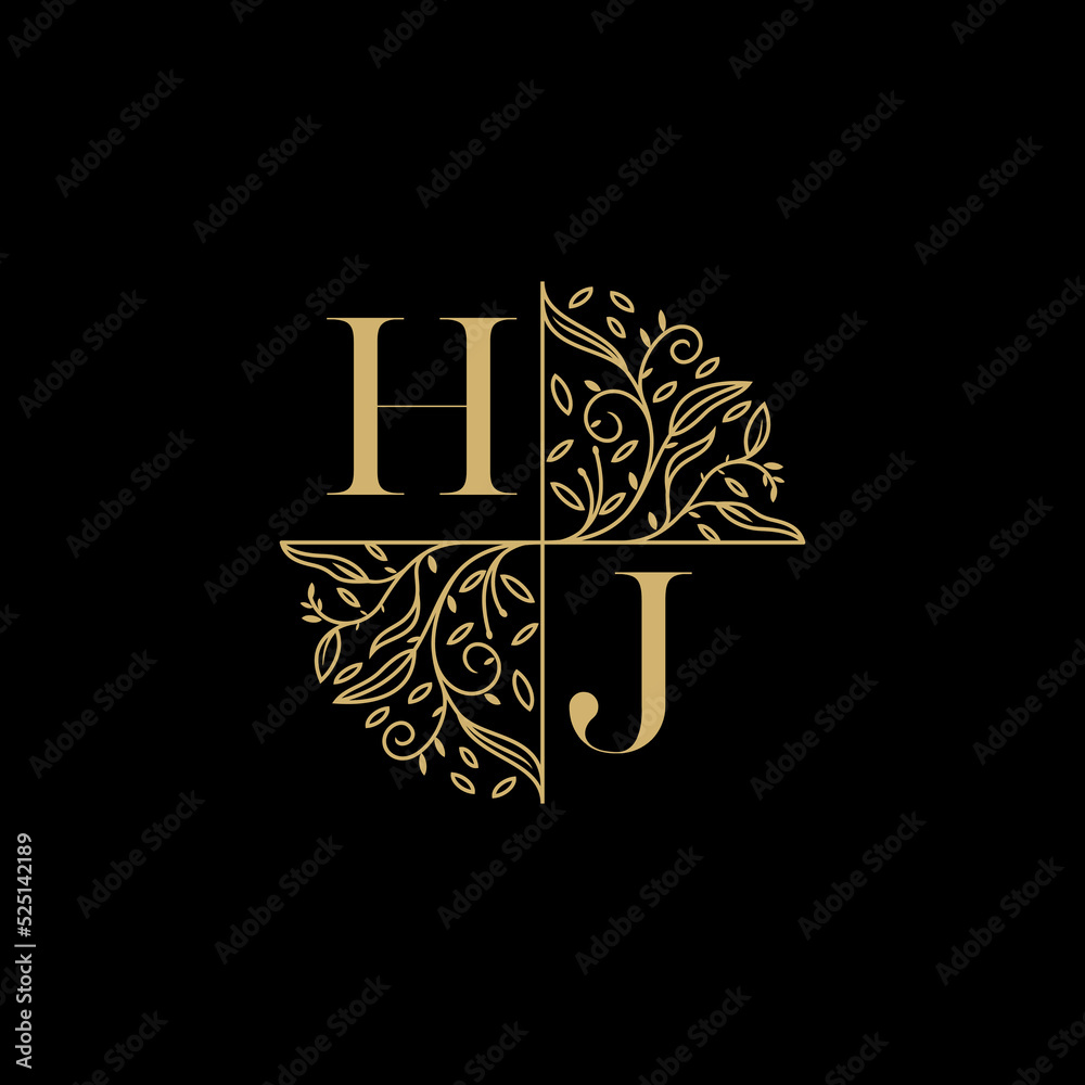 HJ circle floral wedding logo initial logo design which is good for ...