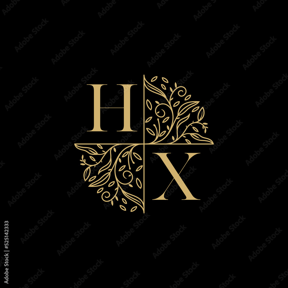 HX circle floral wedding logo initial logo design which is good for ...