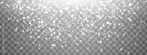 Silver swirling bokeh. Shine light background. Sparkle glitter banner. Christmas Holiday particle. White star effect. Luxury festive party design. Twinkle winter flash. Glow bulb. Vector illustration