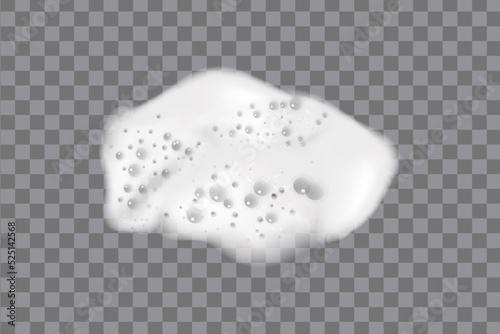 Realistic white cold beer foam with bubbles, flowing down a glass goblet.Stream of soap solution.Background for design oktoberfest flyers, restaurants, bar.
