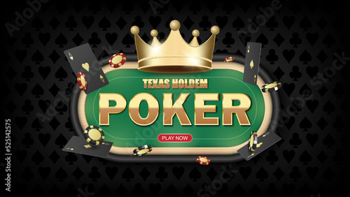 Poker game casino online, web background template for internet, vector illustration