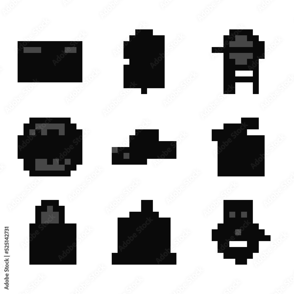 Set Western cowboy hat, City landscape, Movie clapper, Rocket launch from the spaceport, USA label, Barbecue grill and Stacks paper money cash icon. Vector