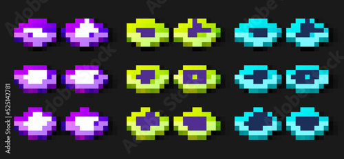 Set Potatoes french fries in box, Pumpkin, Barbecue grill, Retro tv, Buffalo skull and Western cowboy hat icon. Vector