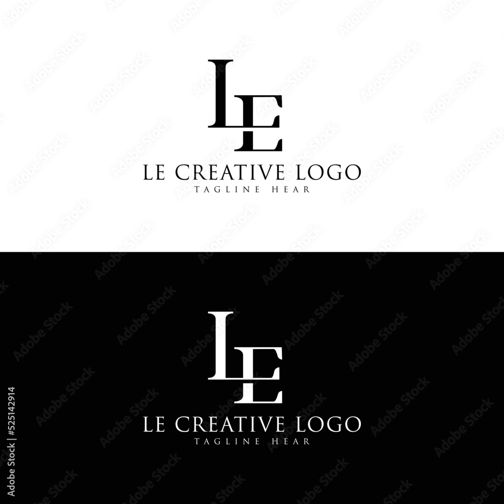 LE  luxury logo or EL   modern logo, golden, creative, minimal, icon, letter, initials, and monogram logo design. free vector file	 - obrazy, fototapety, plakaty 