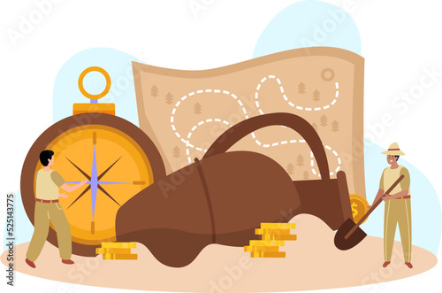 Treasure Hunt Flat Background