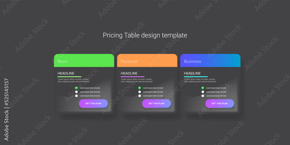Price table concept vector design template. Pricing or subscription plan ui web elements. Website marketing and promotion landing page template. Product card UI vector illustration Price table concept vector design template. Pricing or subscription plan ui web elements. Website marketing and promotion landing page template. Product card UI vector illustration