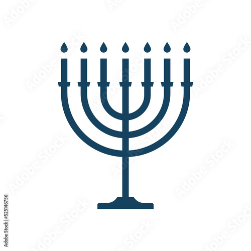 Menorah vector icon hanukkah menora jewish symbol isolated logo. Hanuka icon candlestick