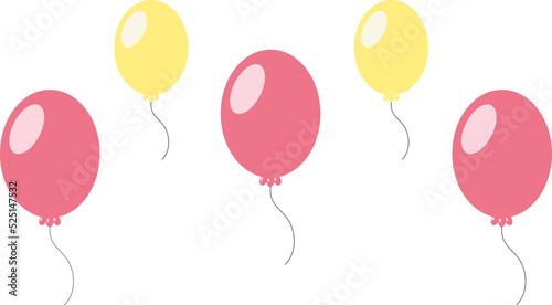 red and yellow birthday balloons transparent background svg