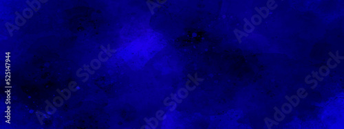 abstract blue grunge background with particles. Dark night sky watercolor background. Aquarelle paint paper texture stain element for design, greeting card, template. Deep blue color handmade vector.
