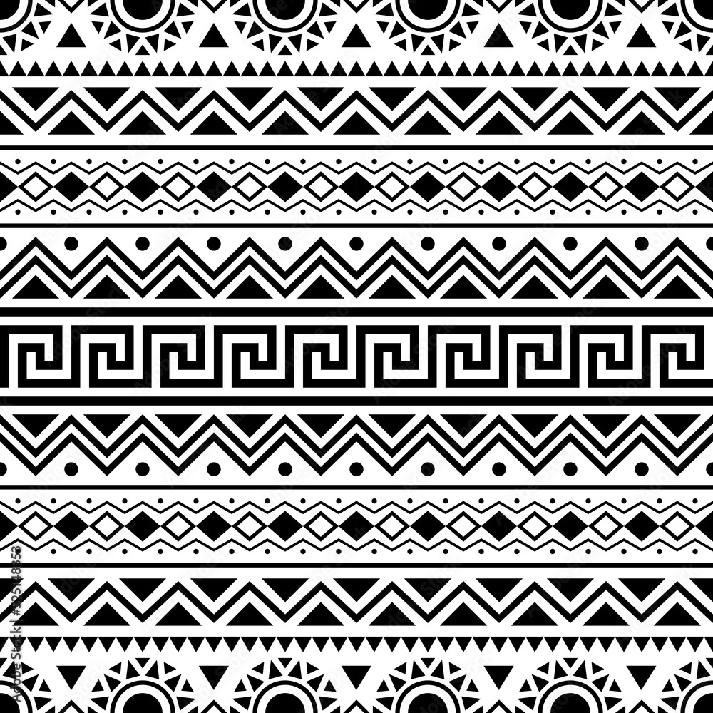 Geometric Ethnic Seamless Pattern Texture design vector