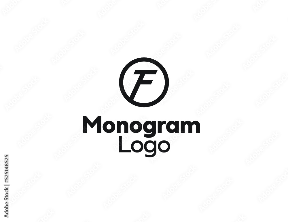 Sleek Modern Monogram Logo F