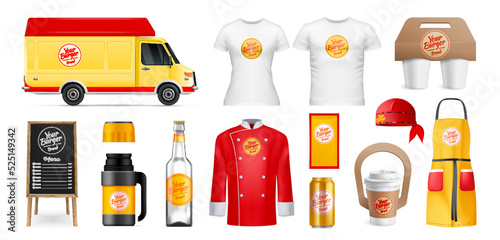 Realistic Fast Food Mockup Set