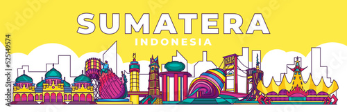 Beautiful sumatera island indonesia landmark