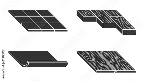 Flooring types - ceramic, hardwood, laminate
