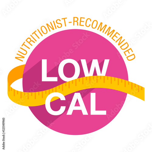 Low Cal badge - measuring tape and weight scales