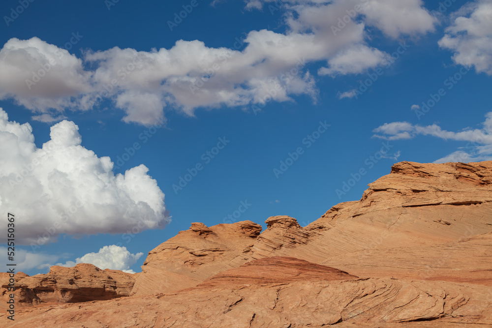 Rock formations viewed from the Beehive trail in Page, Arizona