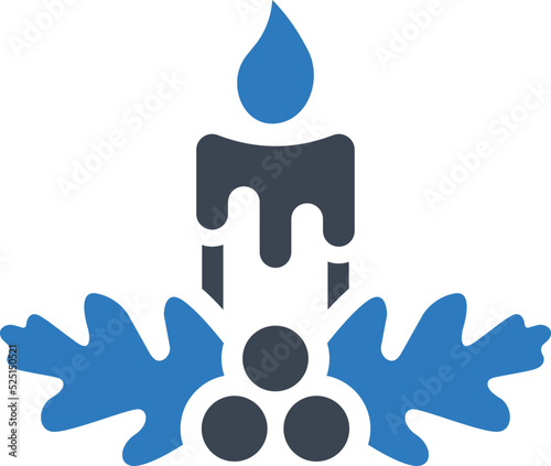 Christmas candle icon