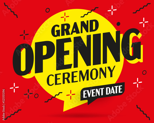 Grand opening ceremony event promo banner