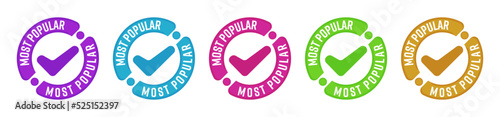 Color promo sale sticker for most popular product or service