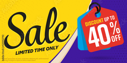 Sale banner discount up to 40 percent off