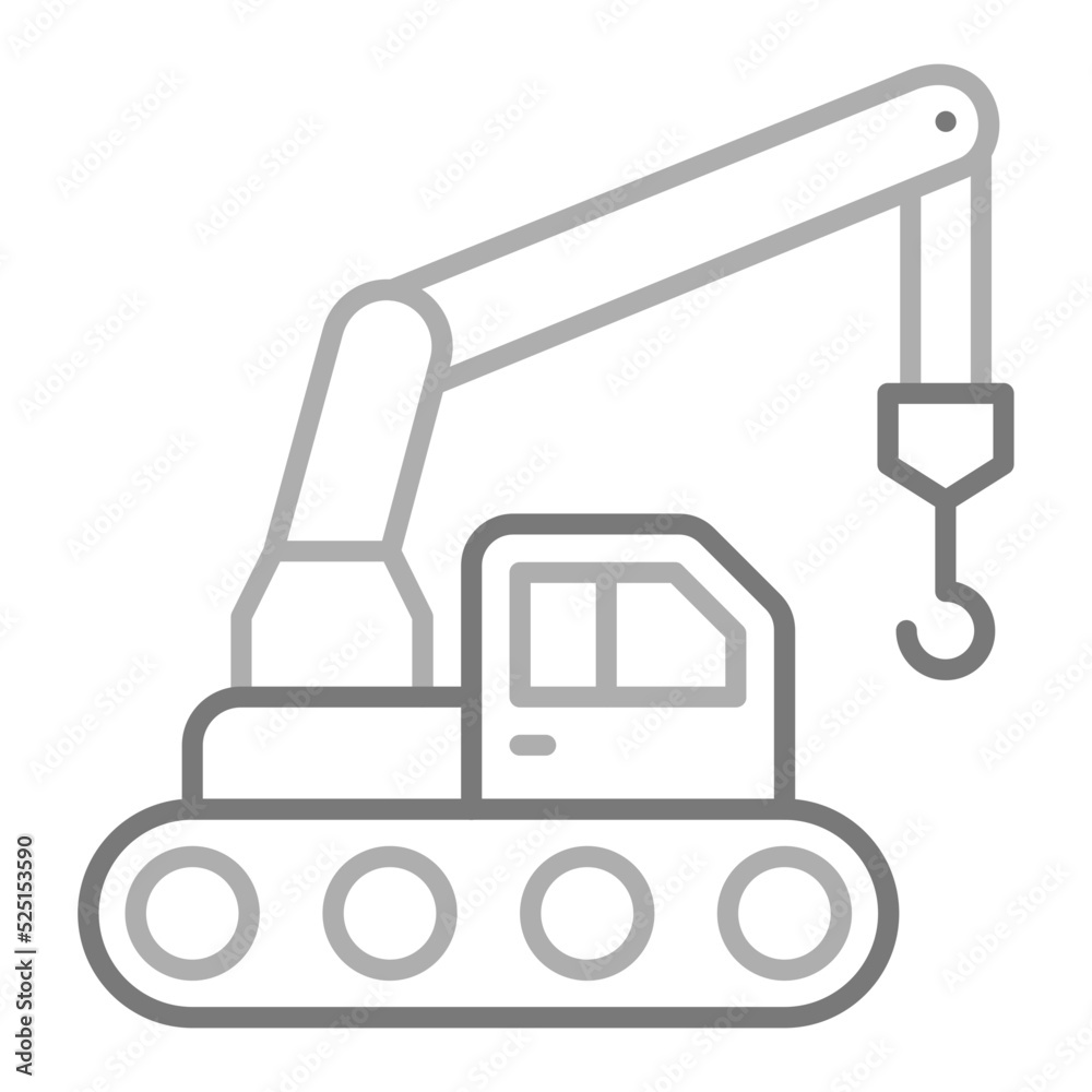 Crane Greyscale Line Icon Crane Greyscale Line Icon