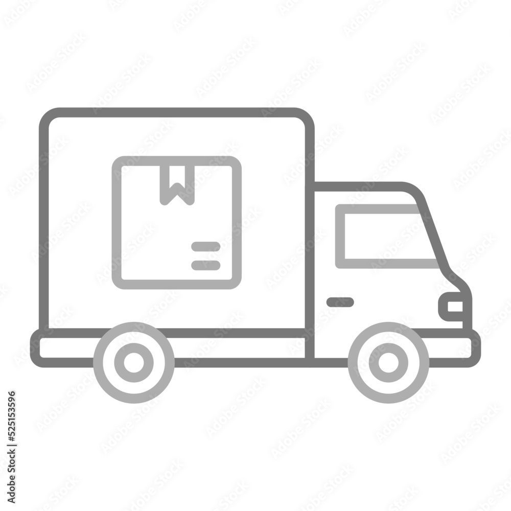 Delivery Truck Greyscale Line Icon