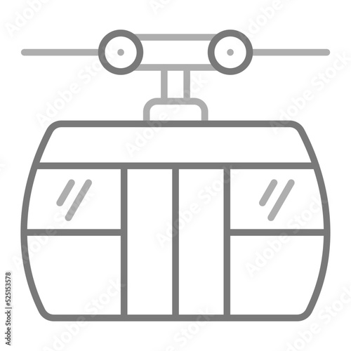 Cable Car Greyscale Line Icon