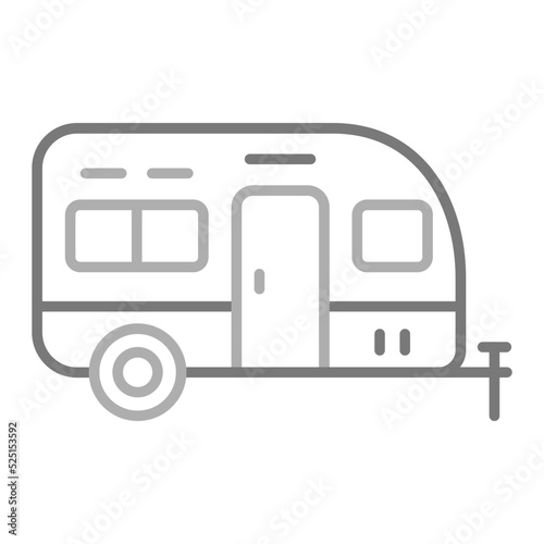 Caravan Greyscale Line Icon