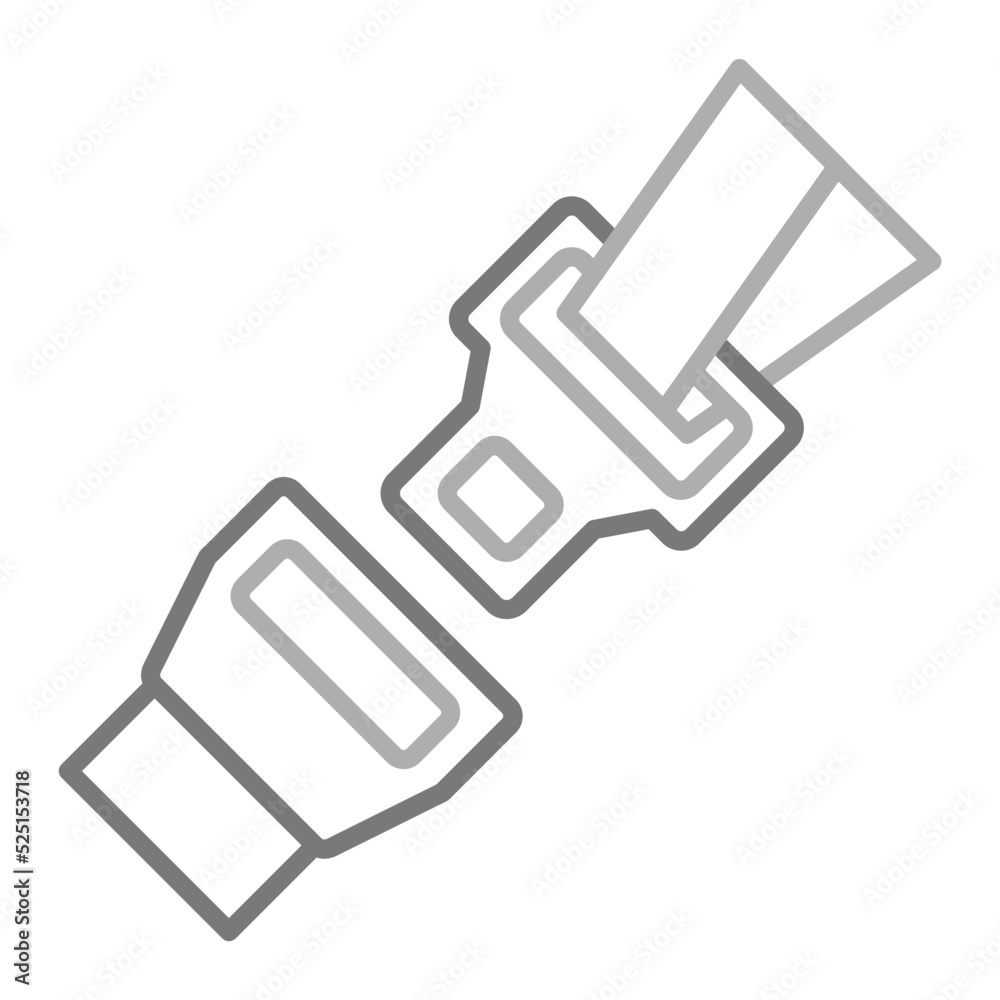 Seat Belt Greyscale Line Icon
