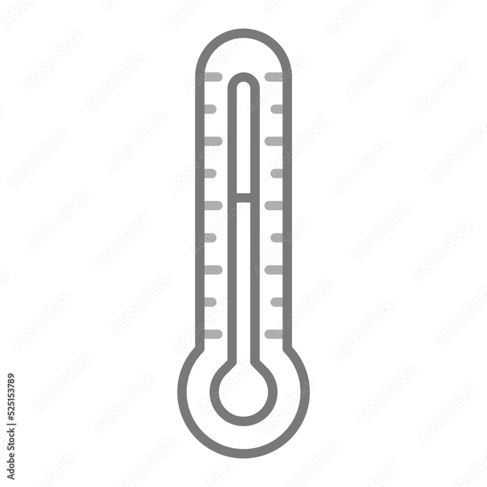 Thermometer Greyscale Line Icon Thermometer Greyscale Line Icon