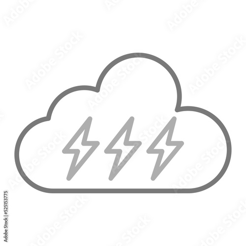 Thunderbolt Greyscale Line Icon