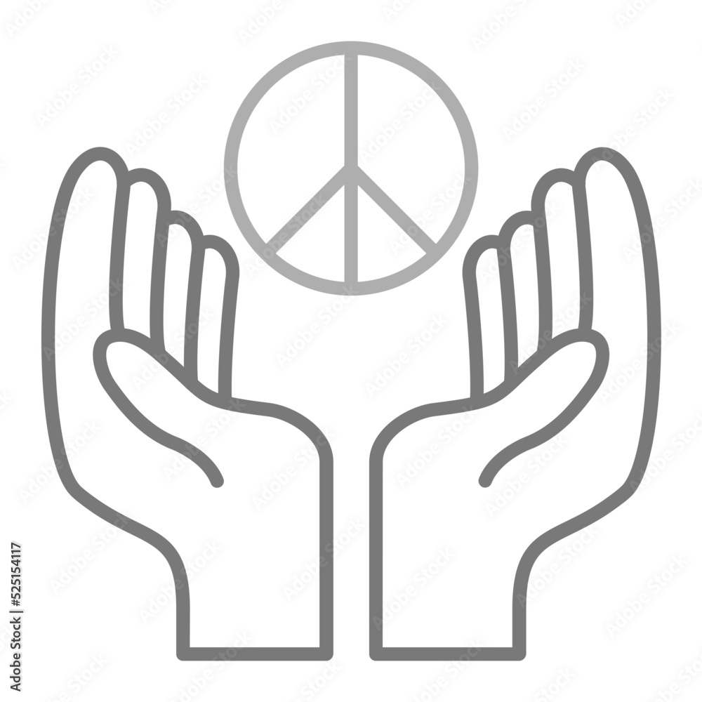Obraz premium Peace Greyscale Line Icon