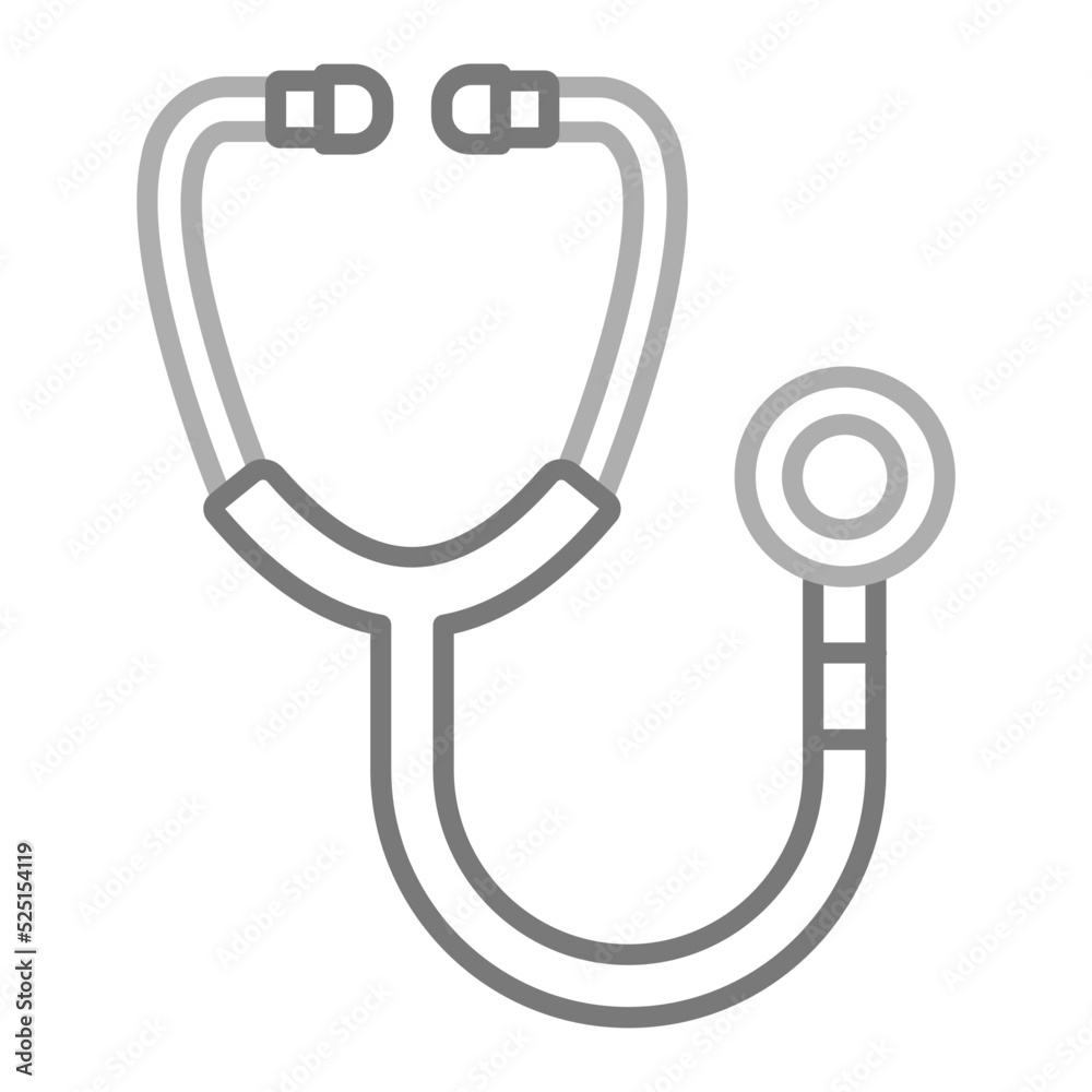 Stethoscope Greyscale Line Icon Stethoscope Greyscale Line Icon