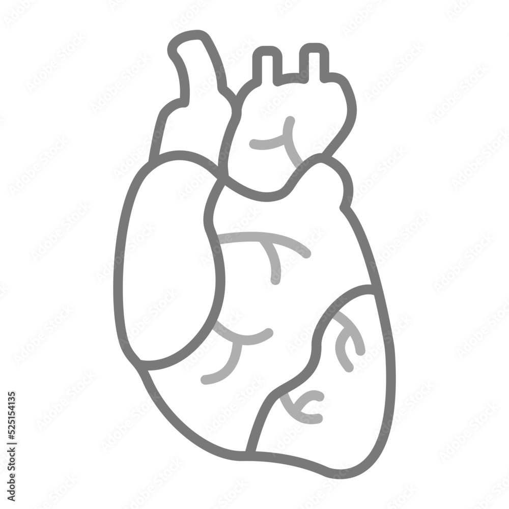 Obraz premium Heart Greyscale Line Icon