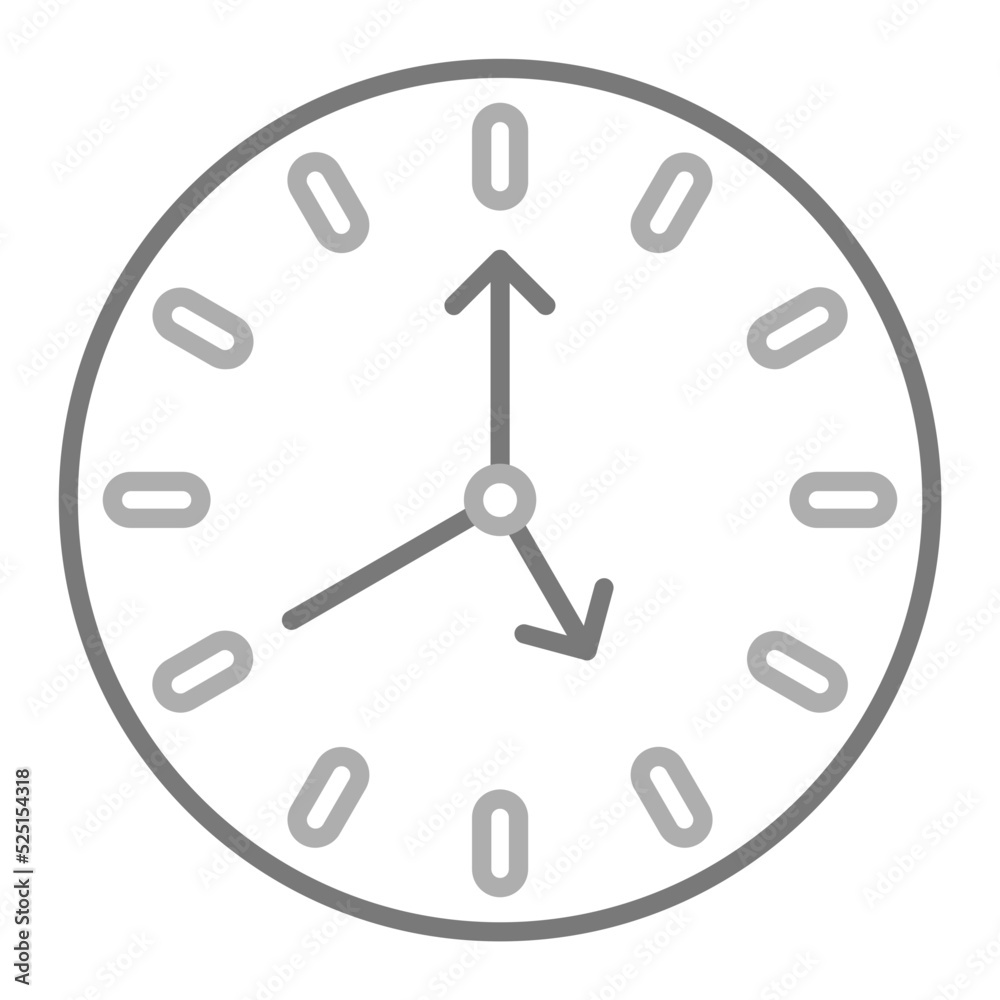 Clock Greyscale Line Icon