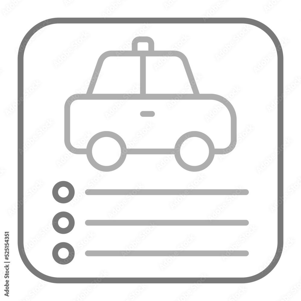 Car App Greyscale Line Icon