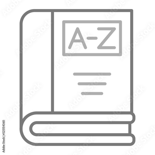 Dictionary Greyscale Line Icon