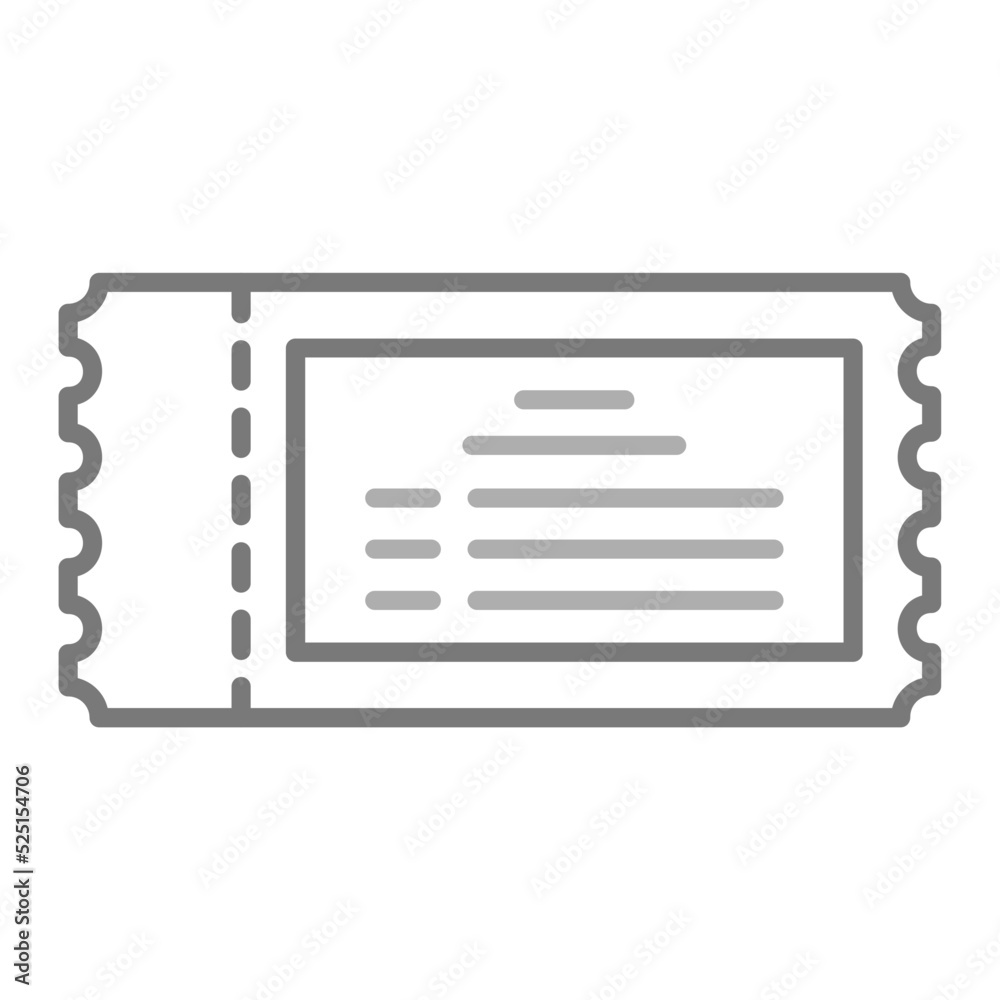 Ticket Greyscale Line Icon Ticket Greyscale Line Icon
