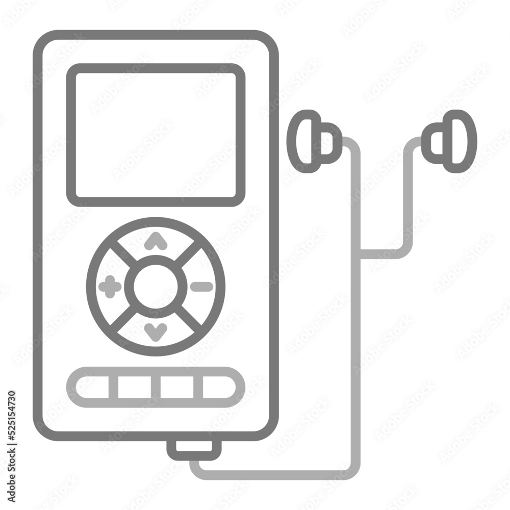 Mp3 Player Greyscale Line Icon Mp3 Player Greyscale Line Icon