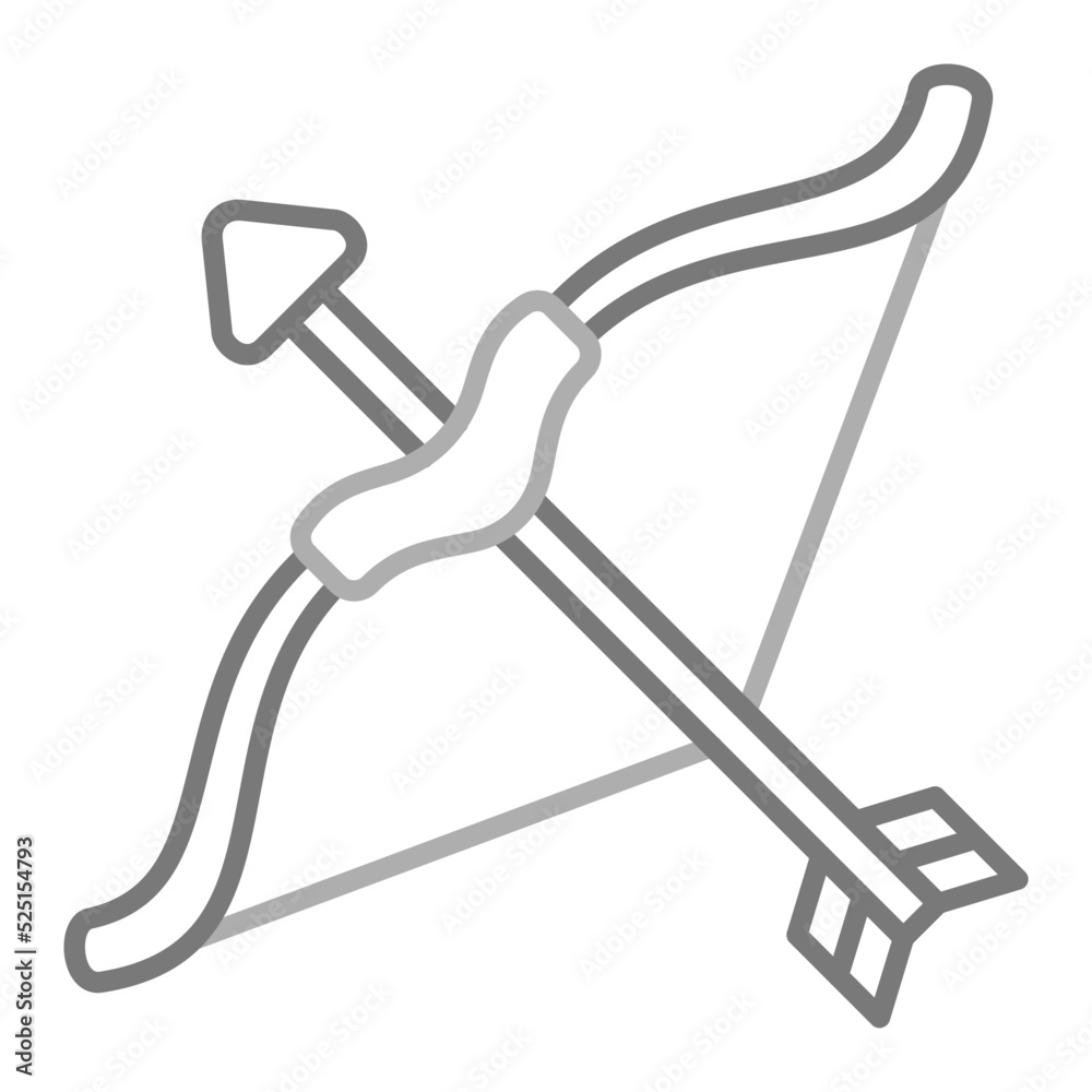 Archery Greyscale Line Icon Archery Greyscale Line Icon